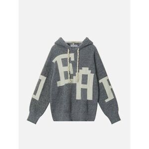 ELFRIC EDEN Womens Knit Hoodie Oversized Letter chunky Cozy Hooded Sweater